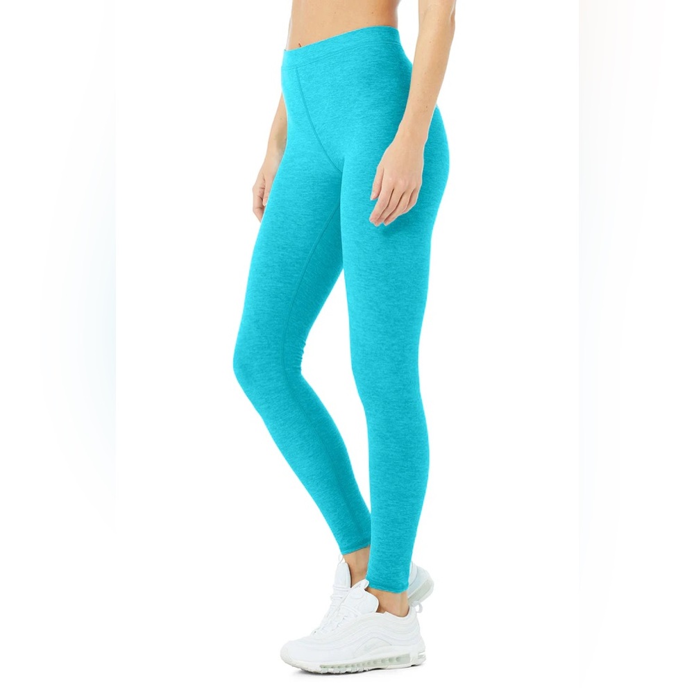 Alo Yoga Alosoft High Waist Flow Leggings XS in Bright Aqua Heather